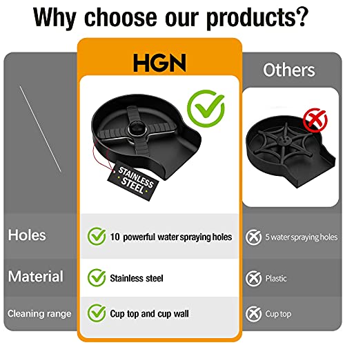 Hgn Stainless Steel Glass Rinser For Kitchen Sinks,Metal Washer, Kitchen Sink Cup Rinser,Kitchen Sink Accessories,Matte Black #TOP3