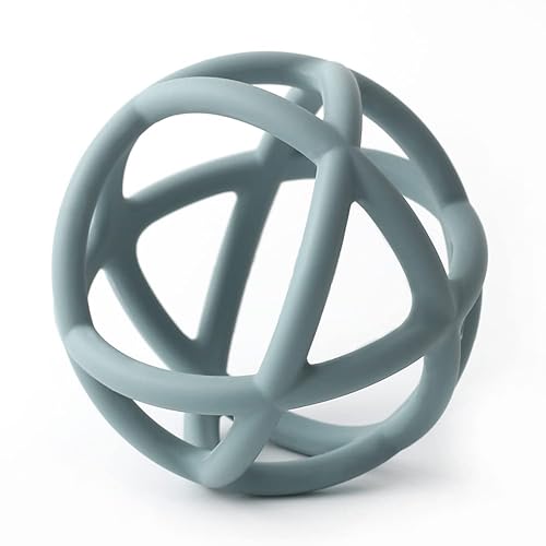 Miniatura 9 de Juguete de bola de mordedor para bebé, bola suave de silicona sin BPA, fácil de sostener para bebés a partir de 6 meses (arcilla)