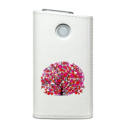 glo グロー グロウ 専用 レザーケース レザーカバー タバコ ケース カバー 合皮 ハードケース カバー 収納 デザイン 革 皮 植物 木 赤 009719