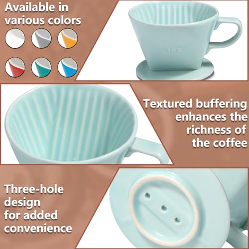 Image of Pour Over Ceramic, Coffee Dripper Ceramic Coffee Maker,Green