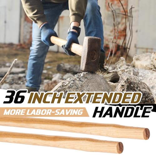 image for Yalikop 2 Pack 36 Inch Replacement Hickory Sledge Hammer Handles Kit w