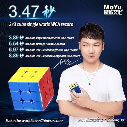 Image of HAWKISTER Kid Moyu Super RS3M 2022 3X3 Magnetic Speed Cube, Moyu RS3 M Magnetic Professional 3X3 Stickerless Speed Cube, Upgraded Ver. Of The Moyu RS3M 2021 & 2020,Super RS 3M Series Magnetic Version