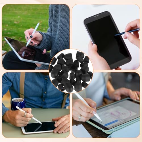 30Pcs Rubber Tips for Stylus Pens Replacement Nibs for Touch Screen Pen Soft No Scratches Sensitivity and Precision Universal Stylus Ends Replacement Tips 0.2\'\' & 0.28\'\'