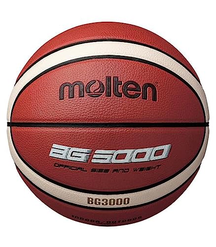Molten BG3000 Basketball, Indoor/Outdoor, Synthetic Leather, Size 6, Orange/Ivory, Suitable for Boys Age 12, 13, 14 and Girls Age 14 & Adult
