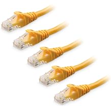 Cable Matters 10Gbps 5-Pack Snagless Cat 6 Ethernet Cable, 3ft, Yellow