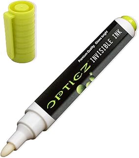 Opticz UV Blacklight Reactive Large Tip Invisible Ink Marker, Yellow