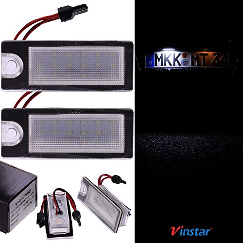 VINSTAR LED Number Plate Light E-Approved CAN-Bus 18 LEDs per Module 6000 Kelvin for Seat (All Matching Models in Product Description)