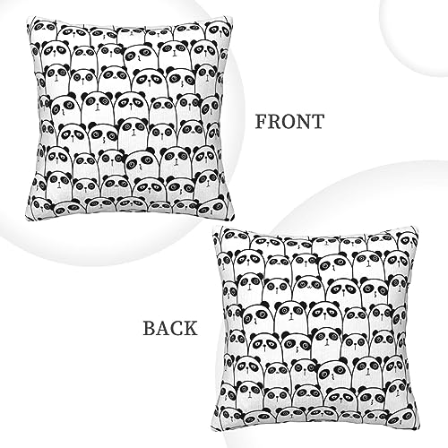 Housses de coussin velours côtelé panda carré 45x45 décoration