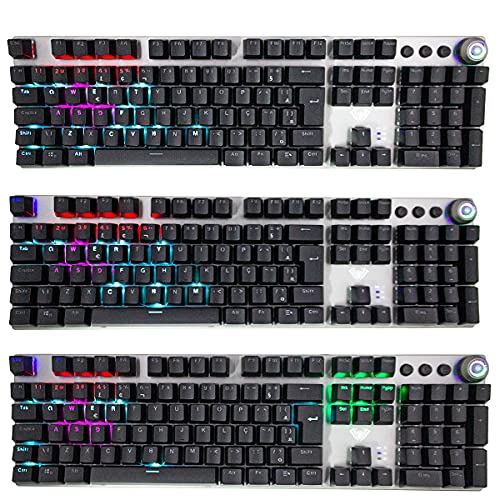Teclado Gamer Mecanico Abnt2 Switch Blue Anti-Ghoting Iluminado Led RGB para Pc PS4 Ps5 Xbox One Not