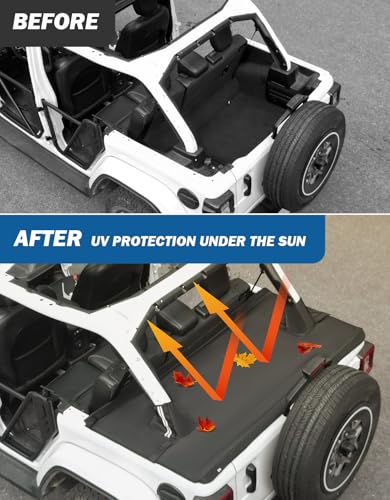 Image of JOYTUTUS Tonneau Cover 4 Door Compatible with Wrangler JLU 2018-2026, Trunk Cargo Cover Tailgate Cover JL Accessories