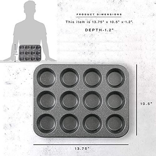 Teglia Per Muffin, Teglia Per Muffin Con Rivestimento Antiaderente, Può Contenere 12 Muffin, Teglia Per Ogni Forno 36 * 27 * 3 Cm, Cupcakes, Brownies