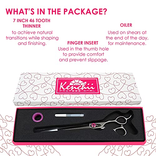 Kenchii Dog Grooming Scissors |46 Tooth Dog Grooming Thinning Shears | Thinning Shears For All Dog Breeds | Pet Hair Blending Scissor | Pet Grooming Accessories | Love Collection #TOP1