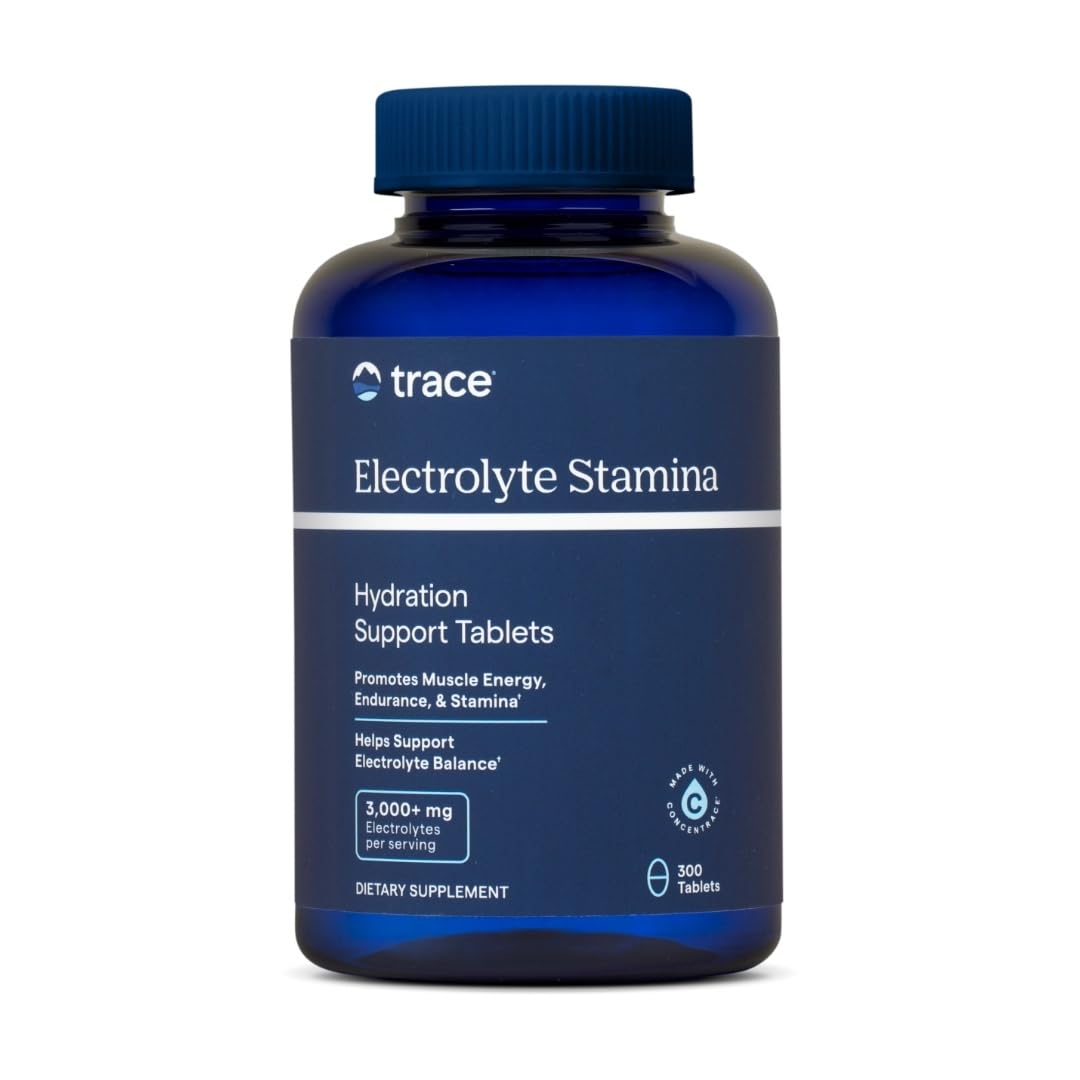 Trace Minerals Electrolyte Stamina - Heart Health & Hydration Support - Electrolyte Supplement Aids Muscle Cramp Relief & Endurance - Mineral Supplement with Magnesium - 300 Tablets (50 Servings)