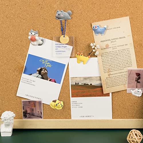 LLDYNW 30 peças de pinos fofos de gato tachinhas de desenho animado para quadro de cortiça, fotos, m