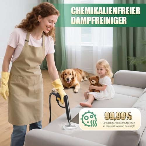 Rolipo Rolipo Dampfreiniger, Dampfdruck: 4 Bar, Leistung: 2000 W, Tank: Max 2 L, Nutzungsdauer: 40 Minuten, mit Bodenreinigungsset, Düsen und Rundbürste von Böden, Sofas, Polstermöbel und Autos - Zusatzansicht 4 | Bodendampfreiniger
