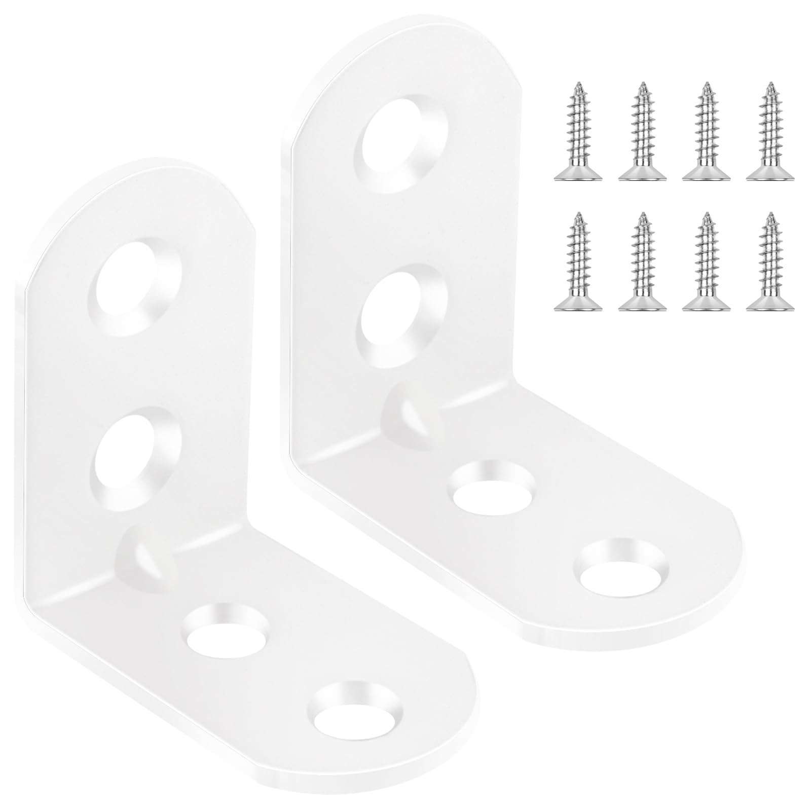 12 Connettori Angolari 20 × 20 × 16 Mm, Jeboler, Nero, Piccolo Angolo, In Acciaio Al Carbonio A 90 Gradi, Angolo Di Legno, Angolo Della Sedia, Con 24 Viti, Supporto Angolare, Staffa - 4