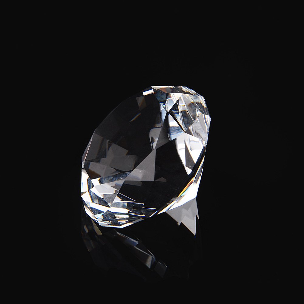 QUARKZMAN Cristallo Trasparente Diamante Fermacarte 60mm - 9