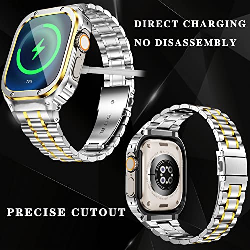 HASLFM Stainless Steel Straps with Case Compatible for Apple Watch 49mm Series Ultra 3/2/1 - Image 2
