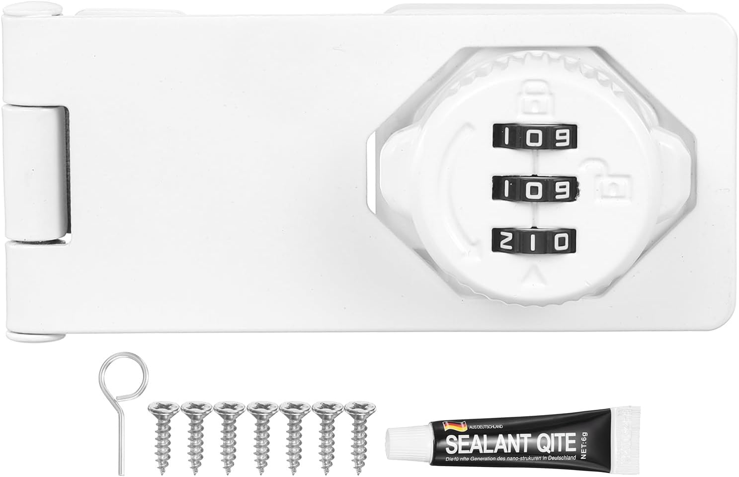 PATIKIL Password Rotary Hasp Locks (4", Silver) (1Pcs), Keyless 3-Digit Cabinet Locks with Combination Security Slide Latch, Suit for- Door/Closet/Barn/Bathroom/Outdoor/Garden