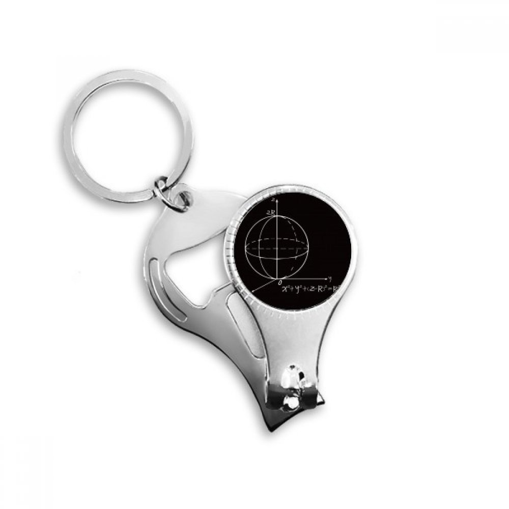 Porte-clés équation mathématique en métal avec coupe-ongles et décapsuleur intégré