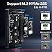40Gbps M.2 NVMe Enclosure with Cooling Fan,Thunderbolt SSD Enclosure for M1 Pro/Max Mac,MOKiN Aluminum M.2 Enclosure Support M/B+M Key Size 2280/2260/2242 Compatible with Thunderbolt 3/4/USB4/3.2/3.1