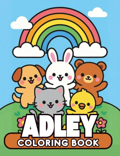 Adley personalized coloring book: Adley personalized gifts for girls – 50 Unique Designs Cute Animals Coloring Book for Kids Bold and easy (Adley book series Adley personalized gifts - Adley Books) image 2