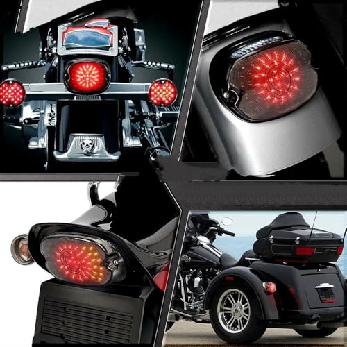 Feu arrière moto fumé pour Road King FLHR et Dyna, idéal pour vos road trips nocturnes