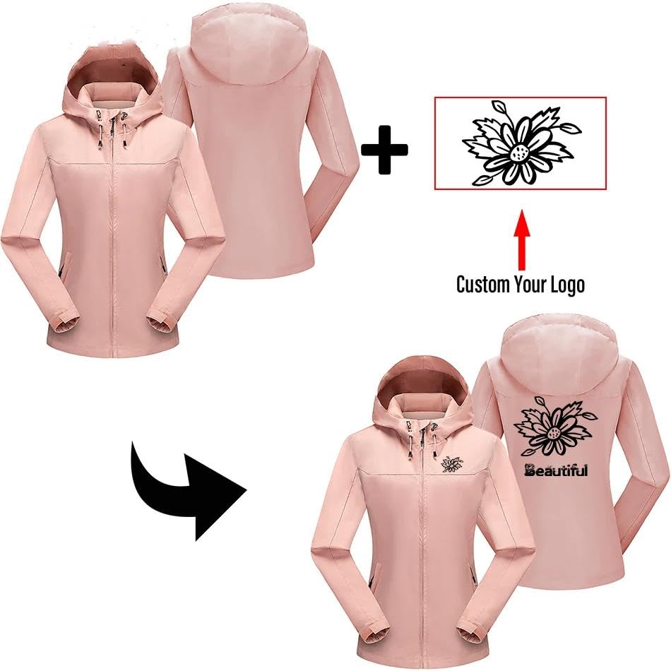 Logo Personalizzato Donne Giacca Fai Da Te Cappotto Cerniera Antivento Impermeabile Abbigliamento Sportivo Personalizzato Outdoor Primavera Autunno Giacche