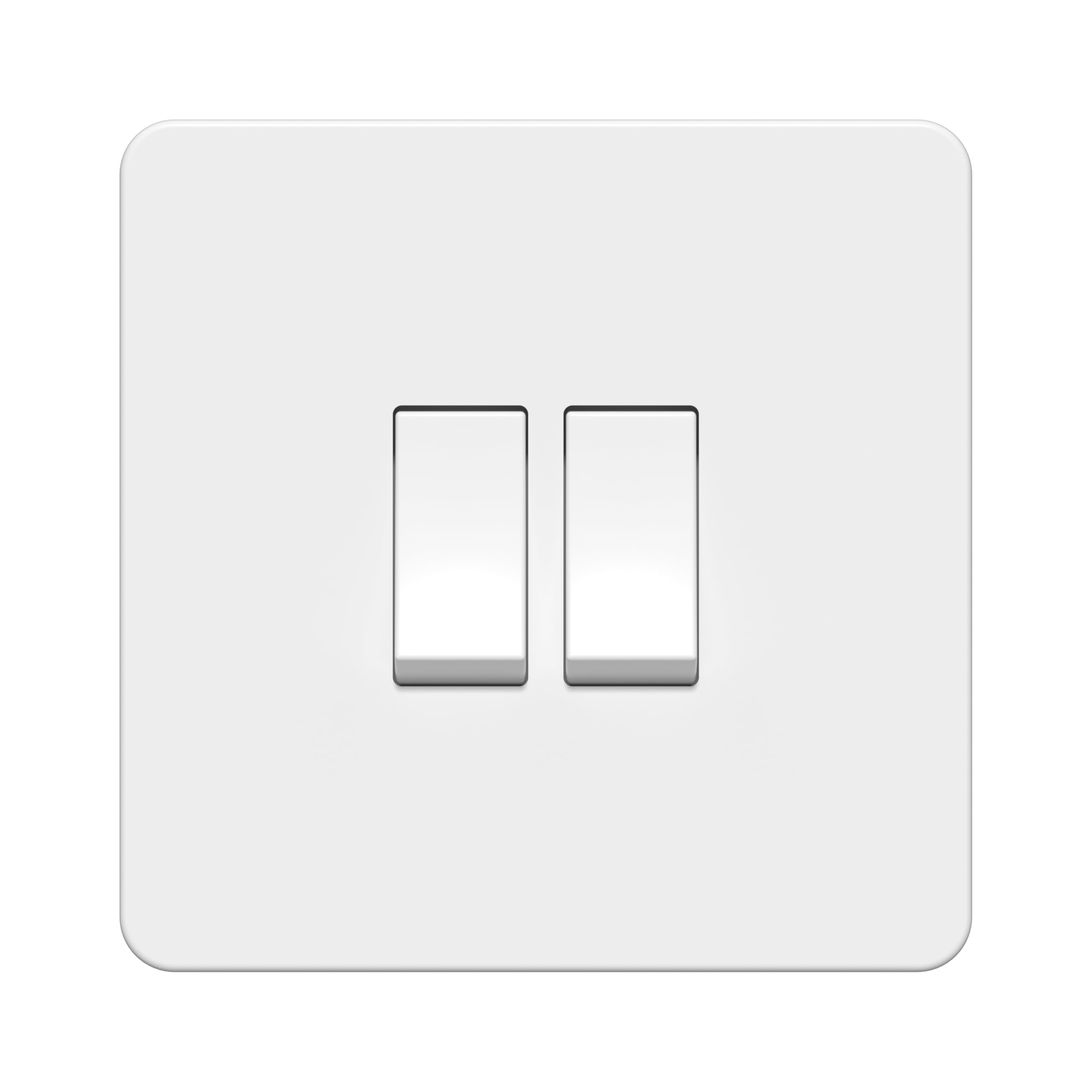 LIDER 2-Gang Screwless Light Switch, 1-Way/2-Way, UKCA Certified, Plastic Screwless Faceplate, RoHS Compliant
