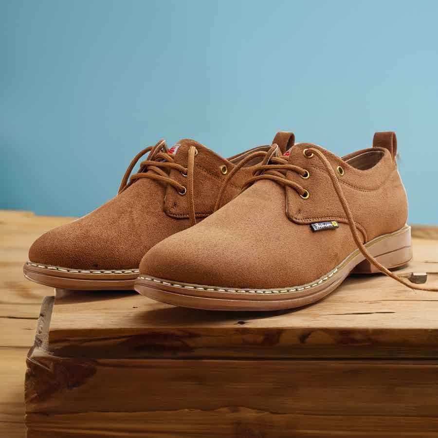 Image of WUGATTI Men's Suede Leather Lace-Up Casual Shoes Oxfords Walking, Office Comfortable and Classy Sneakers with Extra Comfort