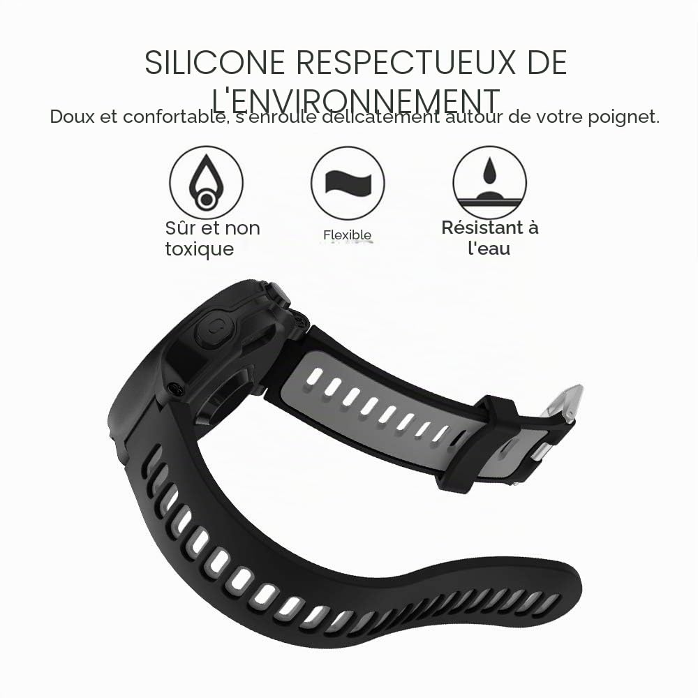 Bracelet pour Forerunner 735XT 235 235Lite 230 220 620 630, Bracelet de Remplacement Libération Rapide en Silicone Mince