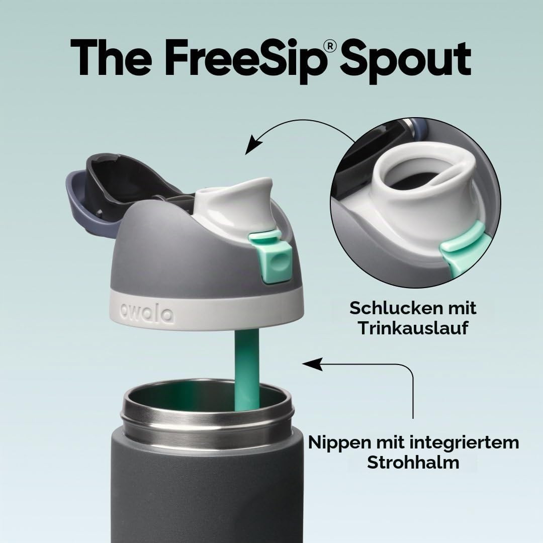 Owala FreeSip - Stainless Steel - 24-oz. - Grey/Teal (Foggy Tide) (Amazon)