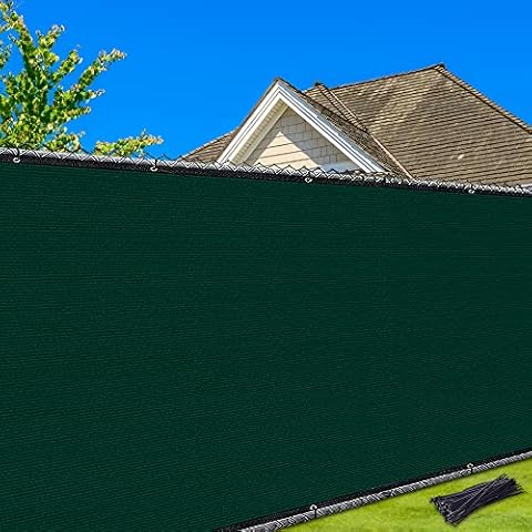 NEXCOVER Privacy Fence – 4' x 50' Heavy Duty Privacy Screen with Bindings & Brass Grommets, Commercial & Residential Fence Privacy Screen for Garden Yard Windscreen Wall Backyard. Green Cover