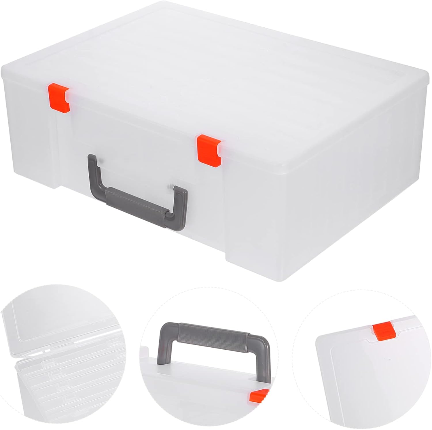 Uonlytech 1set Photo Storage Box Organizer Case for Pictures Crafts Game Cards Included for Home Office Use