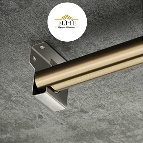 Image of Elite Stainless Steel Solid 25mm 1 Inch Curtain Rod Bracket for Door & Window | Universal Wall to Wall Curtain Rod Holder, Support, Mounting Bracket with Complete Fittings | Pack of 5 Pair, 10 PCS
