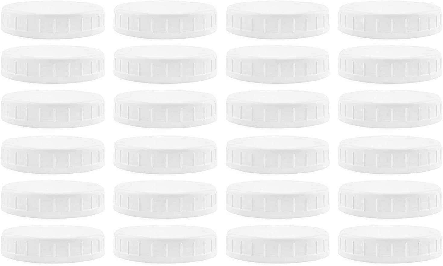 24Pack Regular Mouth Plastic Mason Jar Lids ; Standard Size 70450