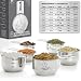 Measuring Cups Stainless Steel Metal - Stackable 6 Piece Set with ORIGINAL Magnetic Measurement Conversions Chart | Only from Indigo True Company