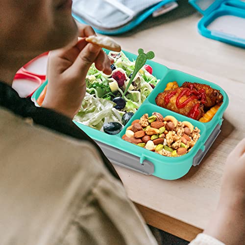Gespert Bento Box Adult Lunch Box,Leak-Proof 1800Ml Large Capacity With 3 Compartment Lunch Container, Microwave/Freezer/Dishwasher Safe Bpa-Free Green #TOP5