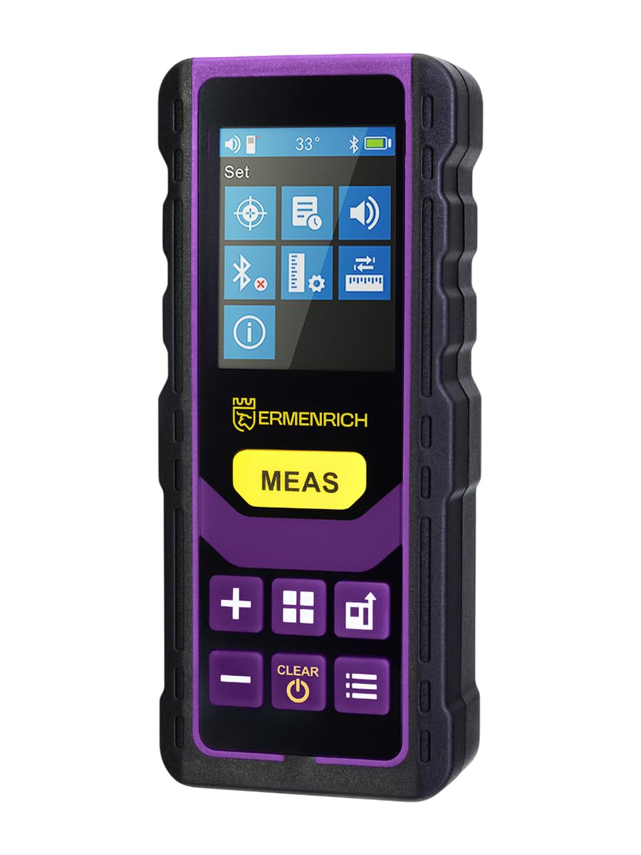 Reel Pro GL100 Distanziometro Láser Profesional Medición Lineal y Espacial Área Volumen Ángulo Modo Pitágoras Cambio de Unidad Memoria Integrada para Uso Interior y Exterior