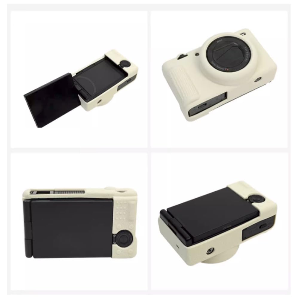 Custodia per fotocamera bianca in morbido silicone antiscivolo texture armatura copertura protettiva per fotocamera Sony ZV-1 II