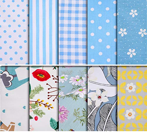 Souarts 10pcs miste Tessile tessuto cotone motivo
