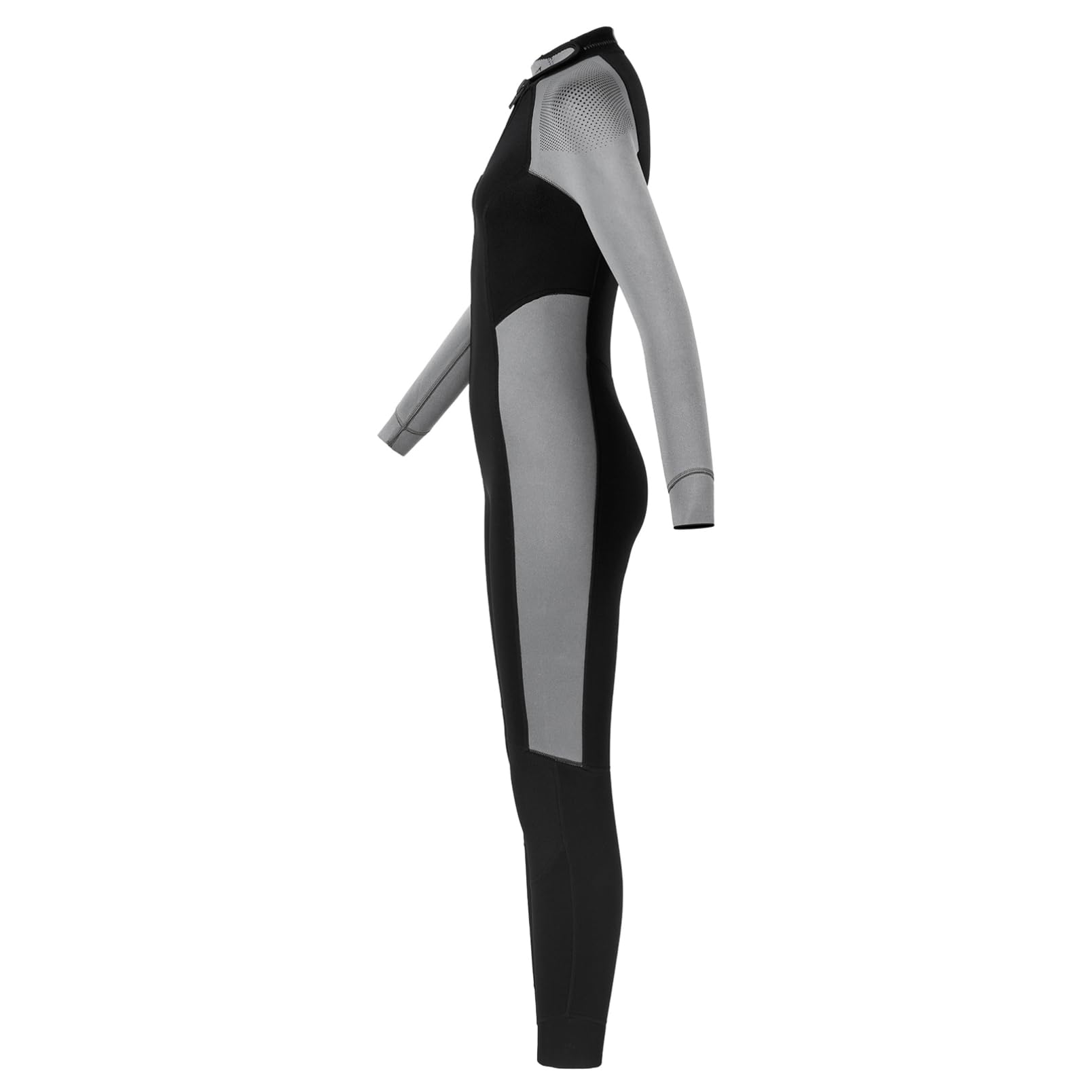 dPois Damen 3mm Neoprenanzug Lang Thermo Schwimmanzug Tauchanzug Vorne mit Reißverschluss Schwimmen Surfen Tauchen Badekleidung