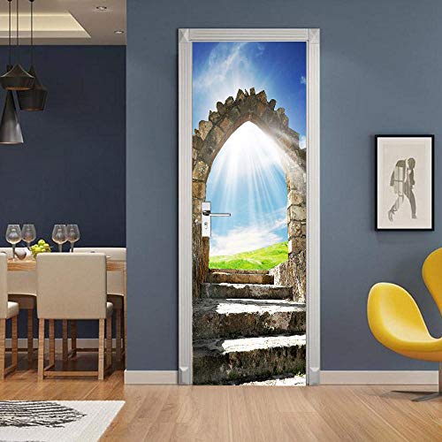 Pegatinas Puerta 3D Autoadhesivo Door Murales Stickers - Paisaje - Papel Pintado de la Puerta Vinilo Retirable Pegatinas Decorativas para Casa Puerta Pared Decoración 90 x 200 cm Cover