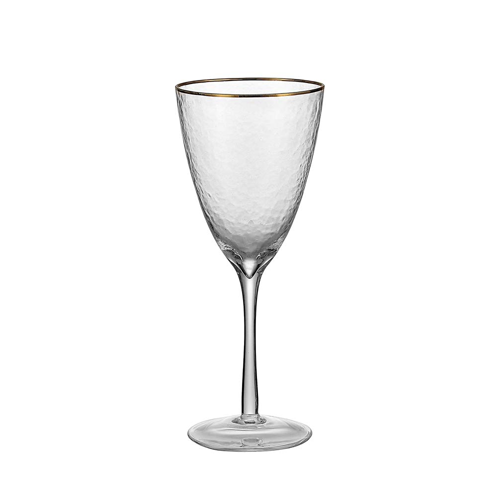 Buy 1500 C op Hand Blown Crystal Wine Glass 12 oz. Set of 4 Gold Rim