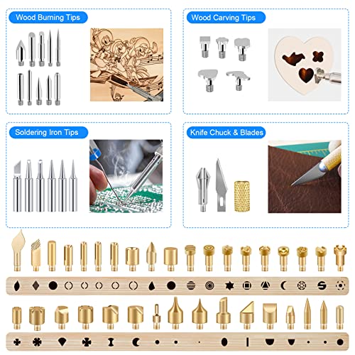 116pcs Wood Burning Kit, Professional Wood Burning Tool with Soldering, DIY Creative Tools Adjustable Temperature 220~480℃ Wood Burner Soldering Pen for Embossing/Carving/Soldering & Pyrography
