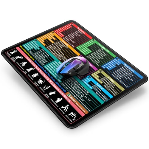 Mauspad 300 x 250 x 3 mm Excel Shortcuts Deutsch Mousepad für Office Tastaturkürzeln Mouse Pad Klein Hochwertiges Polyester Anti Rutsch für Büro und Zuhause