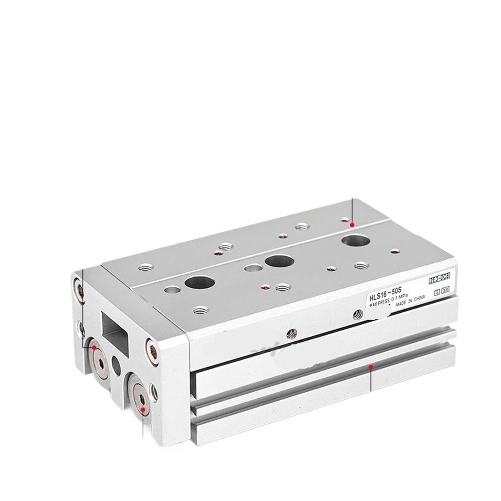 Vérin coulissant compact HLS8-40 en aluminium usiné pour usine moderne