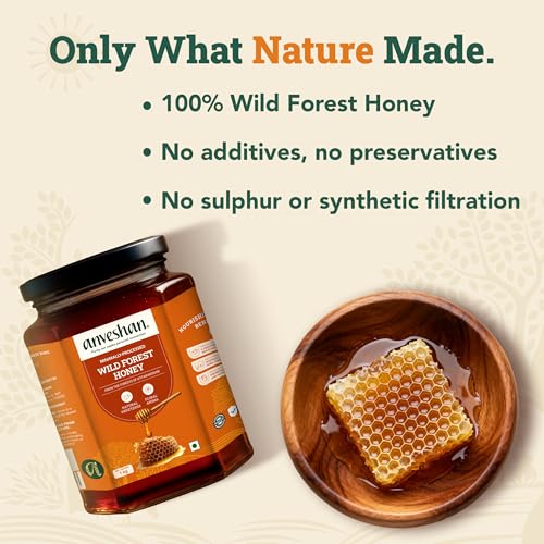 Image of Anveshan Wild Forest Honey 1Kg | Raw & Minimally Processed | Immunity Booster | 100% Pure Natural Honey | No Added Sugar | Forest Harvested | Glass Jar | Lab Certified