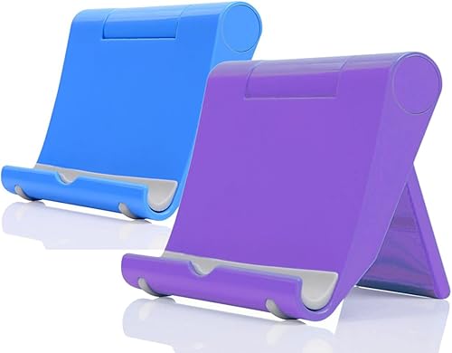 JUSDIQIR Soporte ajustable portátil para teléfono celular, paquete de 2, ajuste universal para escritorio, tableta, compatible con la mayoría de