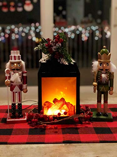 Fireplace Lantern And Battery Operated Usb Operated 6 Hour Timer Included Tabletop Fireplace Lantern Indoor/Outdoor Fireplace Lamp (1 Pack House Shape No Heater Function Size:6.3X5.5X12 Inch) #TOP5